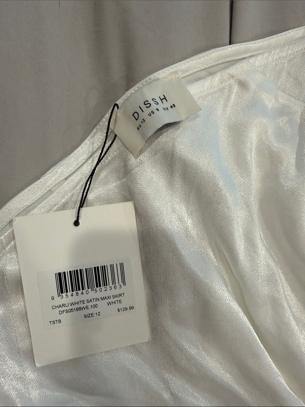 DISSH White Satin Maxi Slip Skirt - Picture 2 of 2
